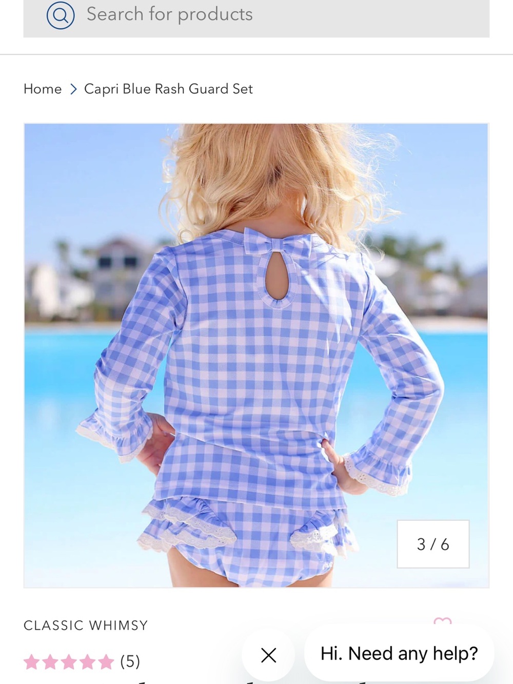 Classic Whimsy Girls Gingham Ruffle Swim Set - Picture 4 of 5